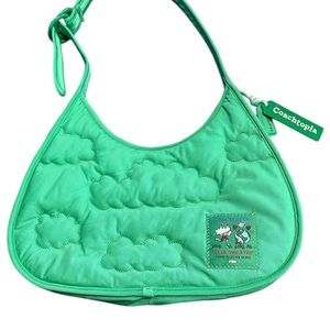 Coach Coachtopia Loop Ergo Bag Cloud Quilting Green Shoulder 90s Bag CV875
